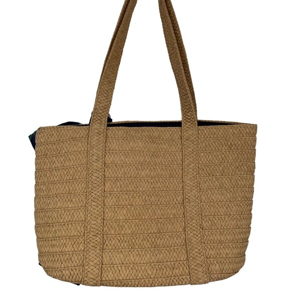 Draper James FitFabFun Straw Purse Navy Floral Scarf Reese Witherspoon - Picture 3 of 8